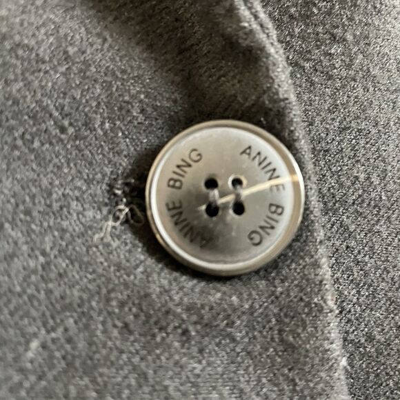 ANINE BING Blazer Small Black Double Breasted Academia Preppy Wool Blend - Picture 3 of 13